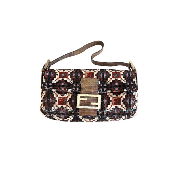 Vintage Fendi Geometric Beaded Baguette - Picture 1 of 9